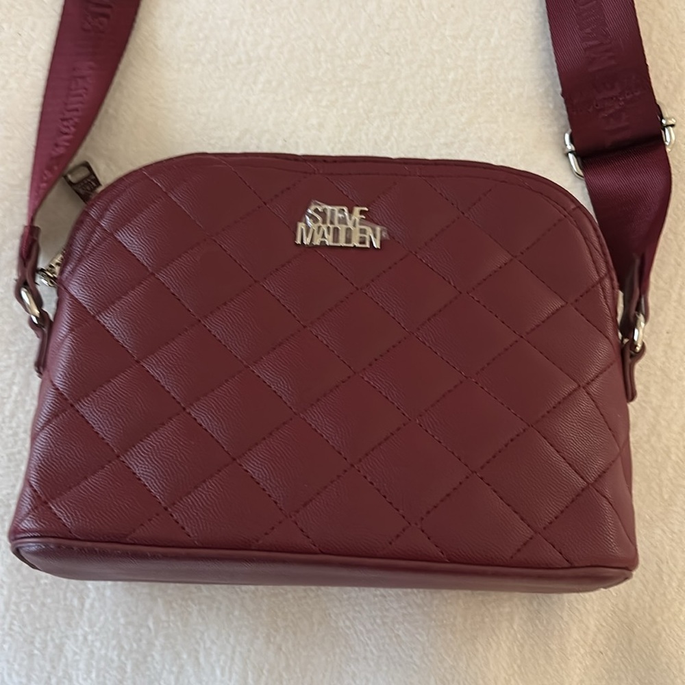 Quilted deep RED Shoulder Bag, Steve Madden NWOT